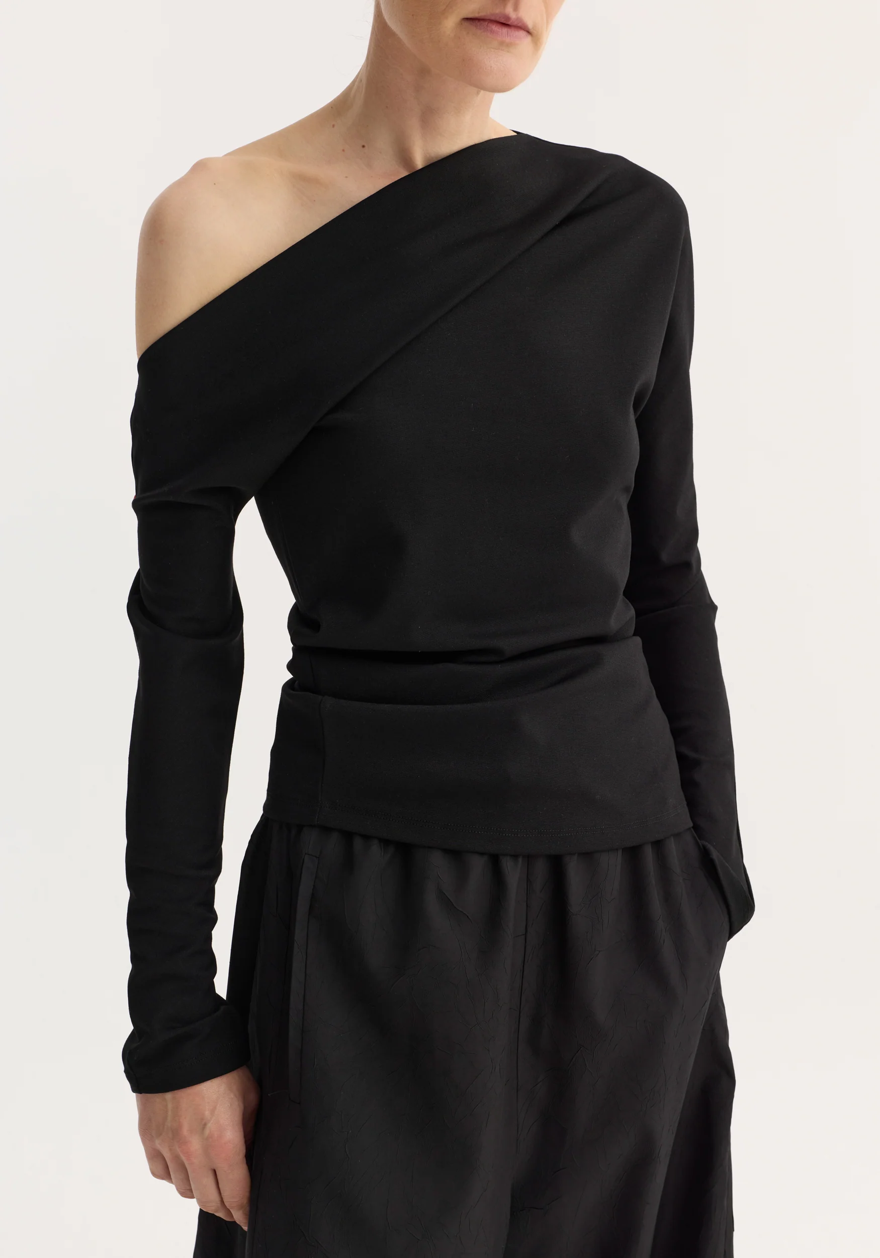 Twisted jersey top | black - Image 5