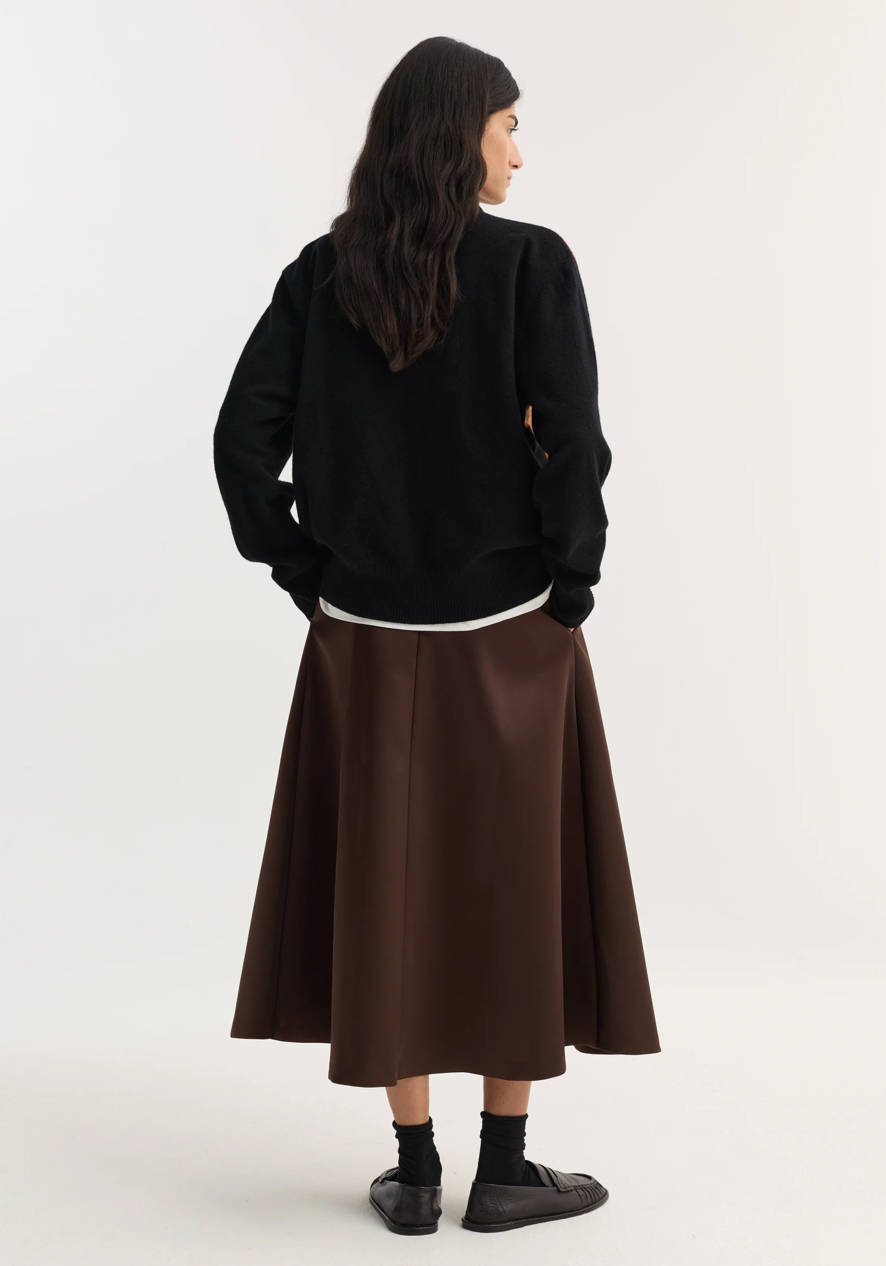 Voluminous a-line skirt | espresso - Image 4