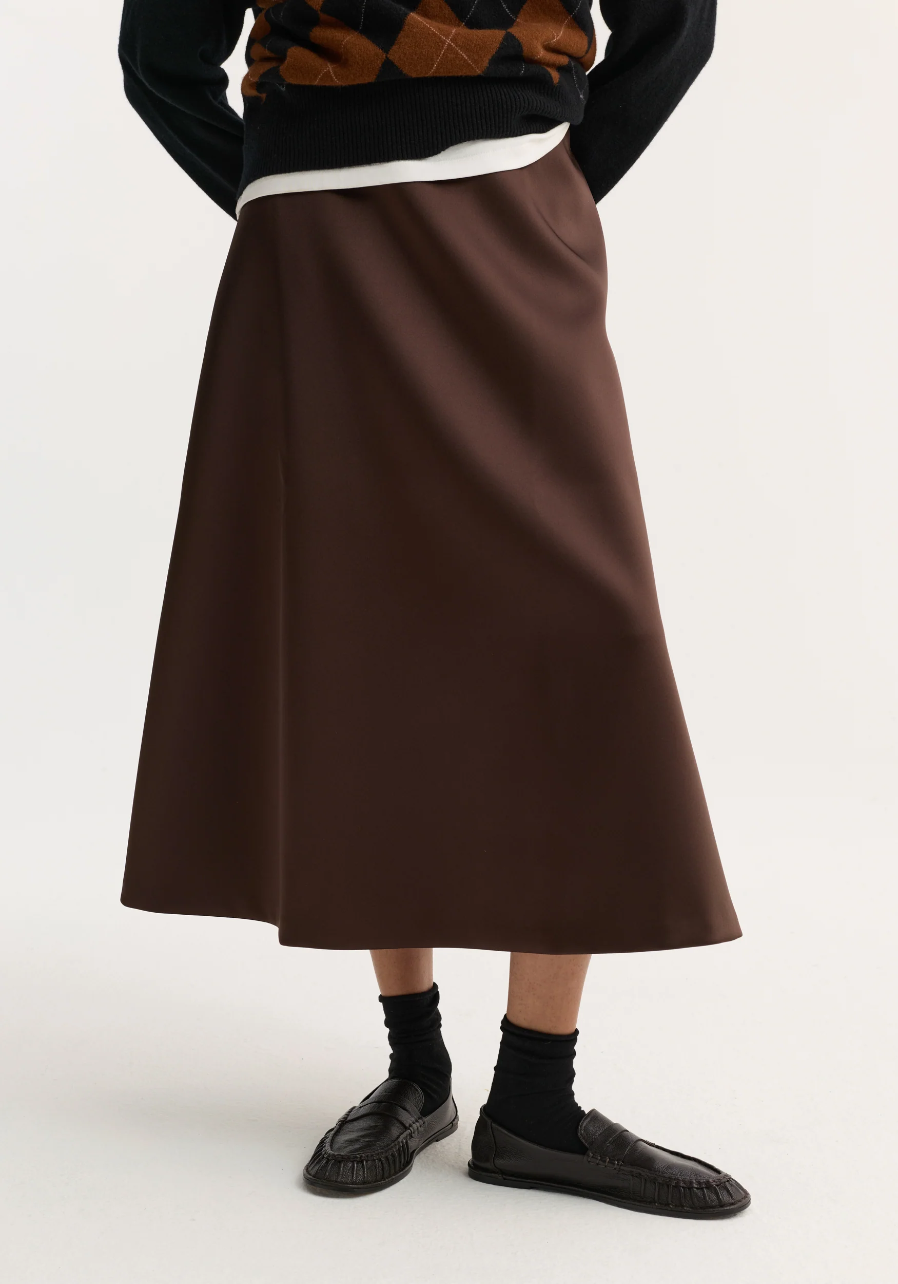 Voluminous a-line skirt | espresso - Image 5