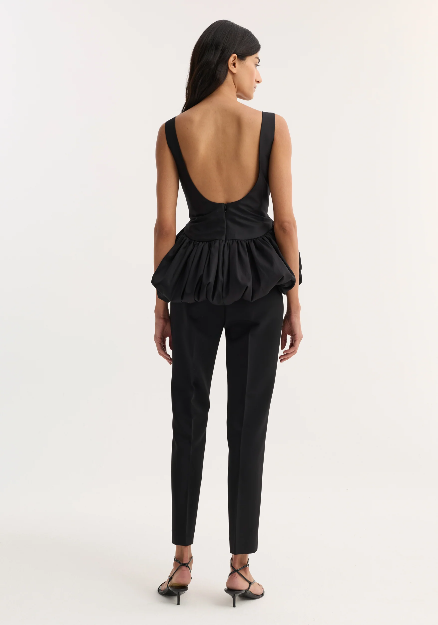 Voluminous boat-neck top | black - Image 6