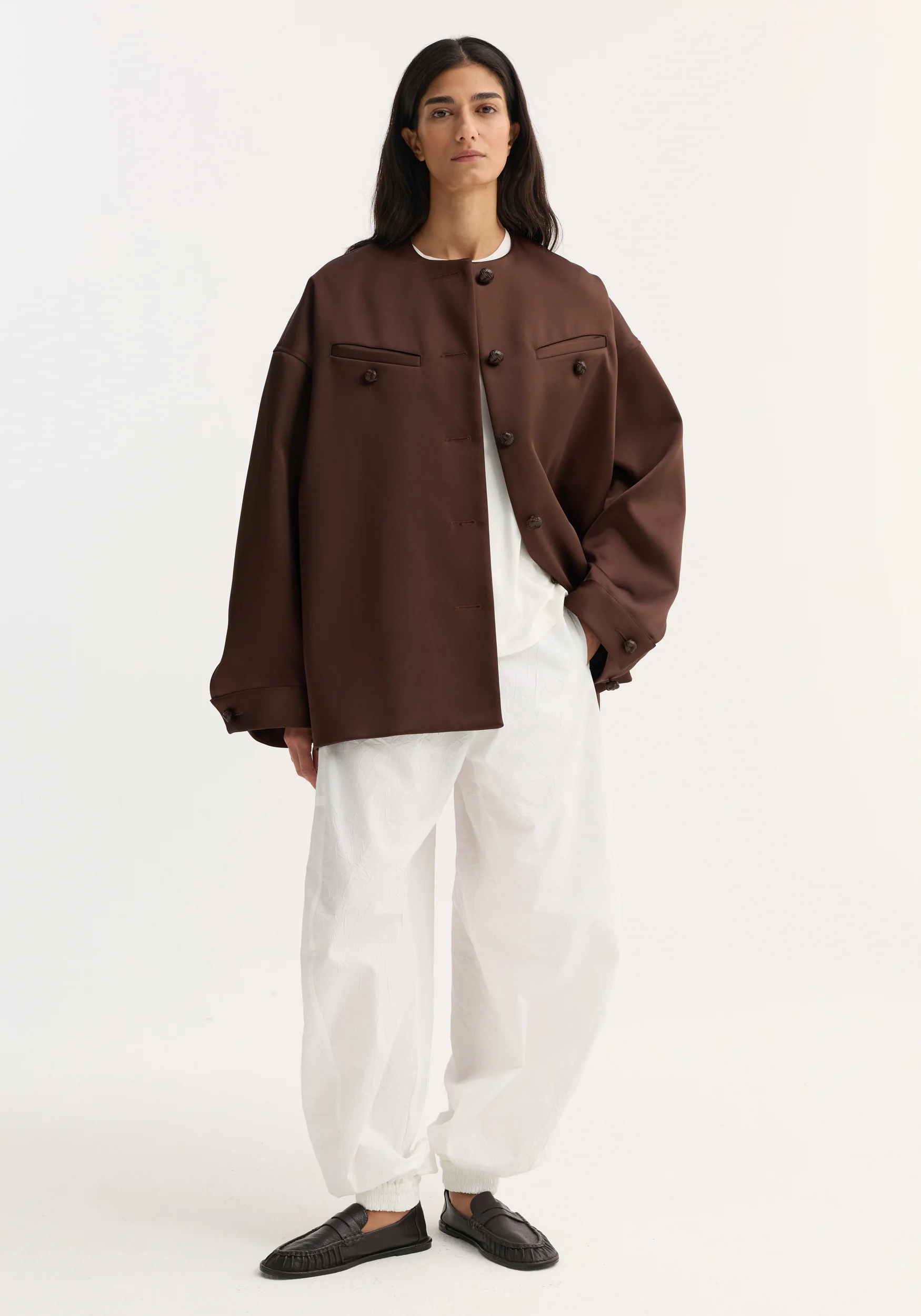 Western heavy satin jacket | espresso - Image 2