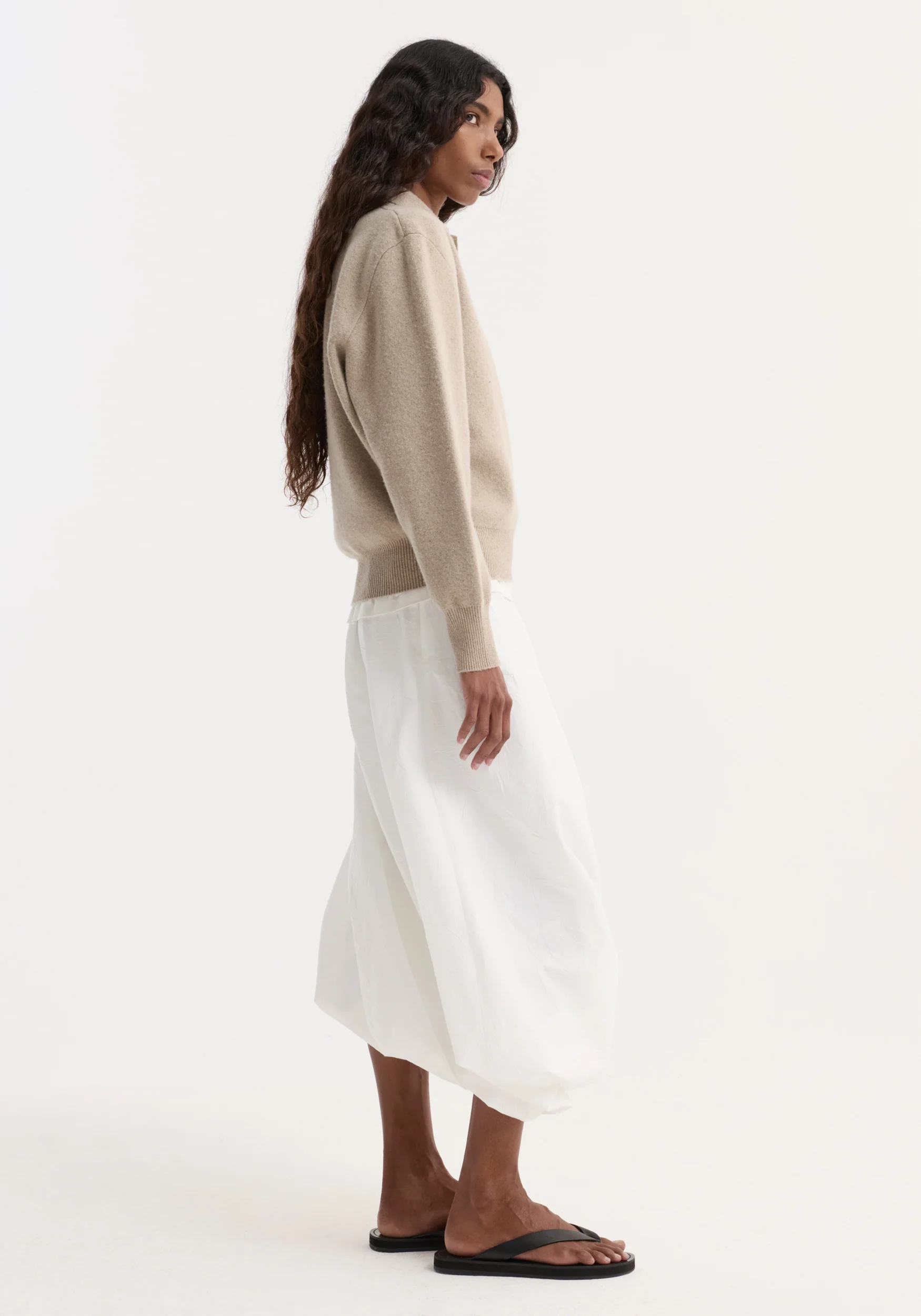 Wool cashmere polo | stone melange - Image 2