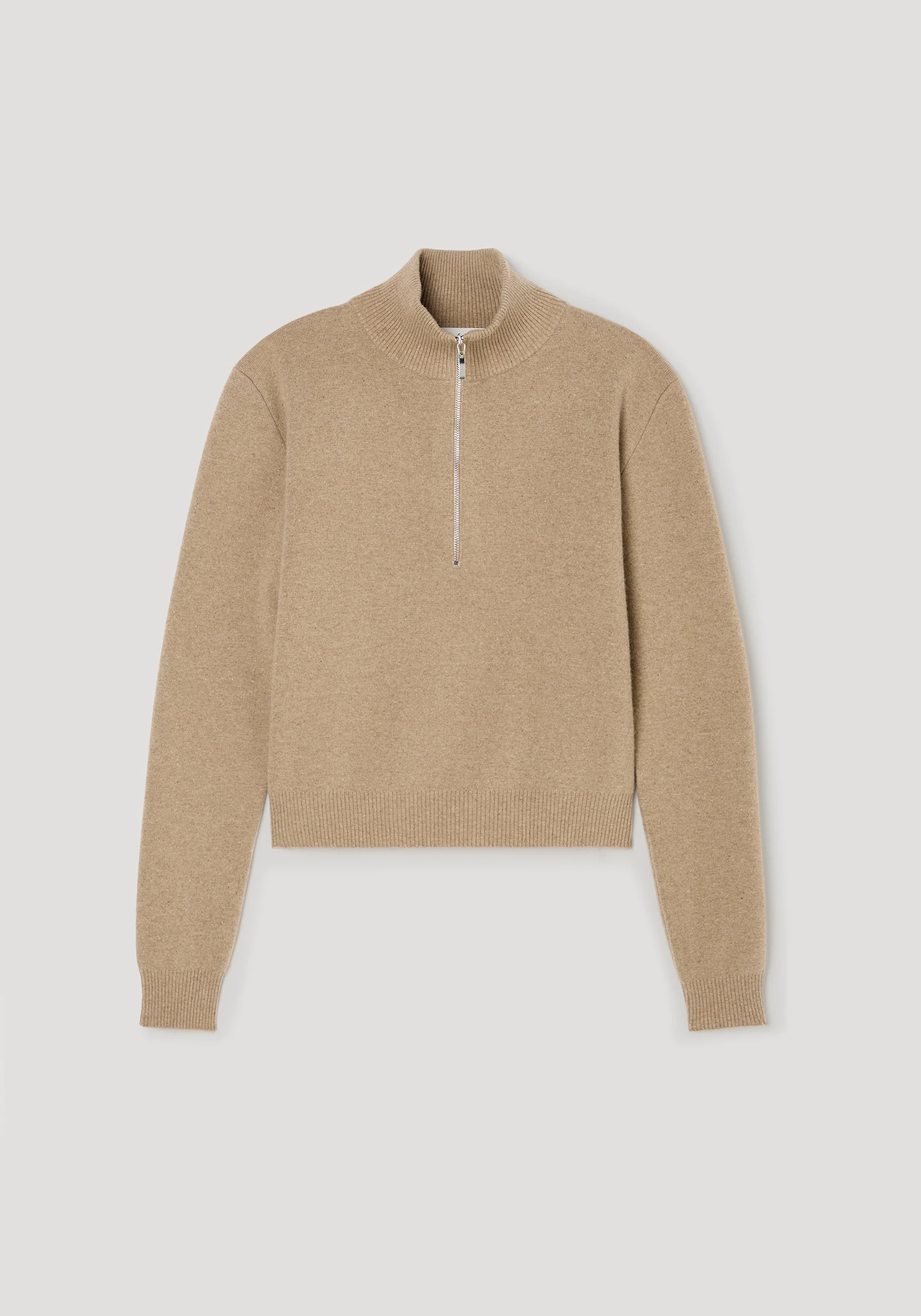Zipped mouliné polo | camel - Image 7